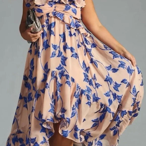 Not So Serious by Pallavi Mohan Ruffled High-Low Dress large petite - Picture 4 of 9